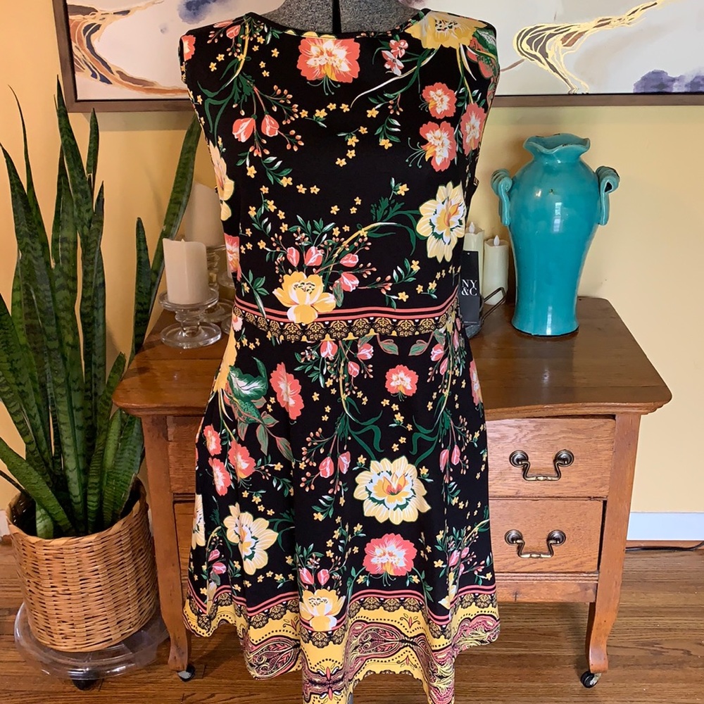 Black floral dress
